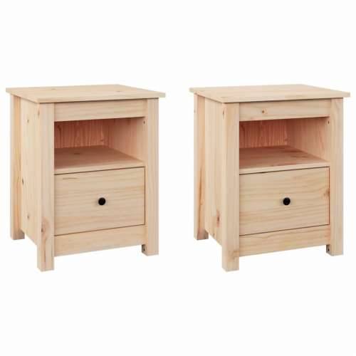 Noćni ormarići 2 kom 40x35x49 cm od masivne borovine - Prirodna 2 Cijena