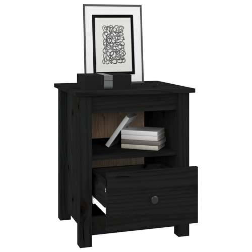 Noćni ormarići 2 kom Crno 40x35x49 cm od masivne borovine - Crna 2 Cijena