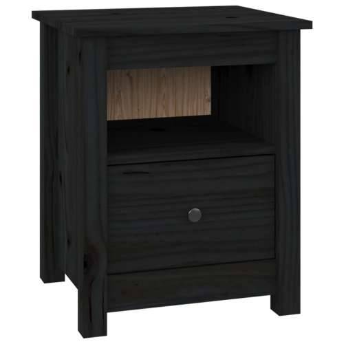 Noćni ormarići 2 kom Crno 40x35x49 cm od masivne borovine - Crna 2 Cijena