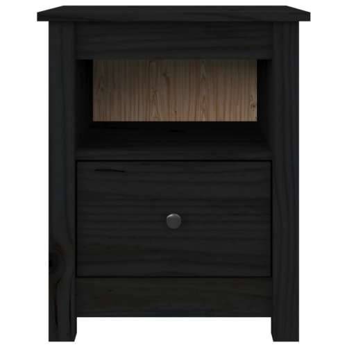 Noćni ormarići 2 kom Crno 40x35x49 cm od masivne borovine - Crna 2 Cijena