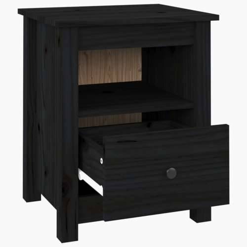 Noćni ormarići 2 kom Crno 40x35x49 cm od masivne borovine - Crna 2 Cijena