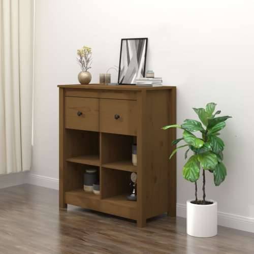 Komoda smeđa boja meda 70 x 35 x 80 cm od masivne borovine - boja meda 1 Cijena