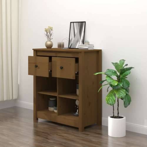 Komoda smeđa boja meda 70 x 35 x 80 cm od masivne borovine - boja meda 1 Cijena