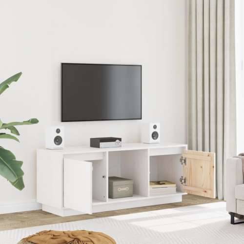 TV ormarić bijela 110,5 x 35 x 44 cm od masivne borovine - Bijela 1 Cijena