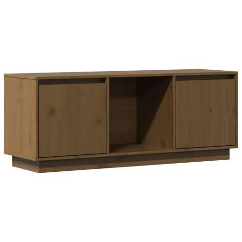 TV ormarić smeđa boja meda 110,5x35x44 cm od masivne borovine - boja meda 1 Cijena