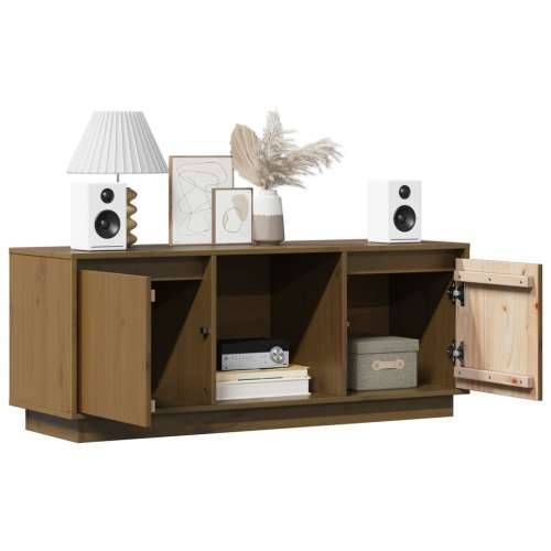 TV ormarić smeđa boja meda 110,5x35x44 cm od masivne borovine - boja meda 1 Cijena