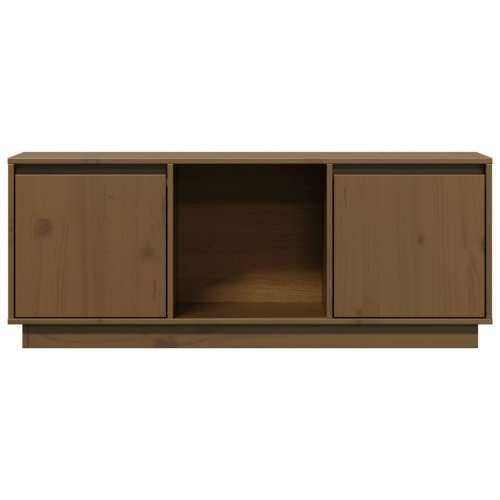 TV ormarić smeđa boja meda 110,5x35x44 cm od masivne borovine - boja meda 1 Cijena