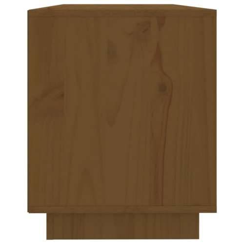 TV ormarić smeđa boja meda 110,5x35x44 cm od masivne borovine - boja meda 1 Cijena