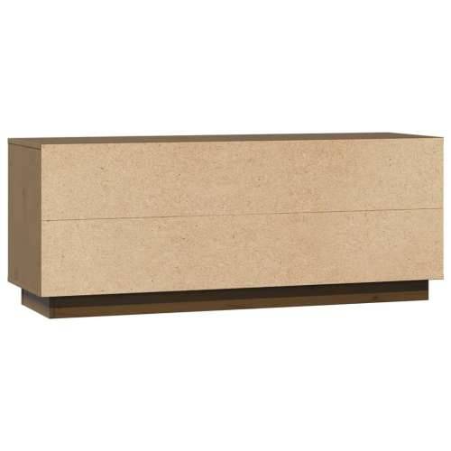 TV ormarić smeđa boja meda 110,5x35x44 cm od masivne borovine - boja meda 1 Cijena