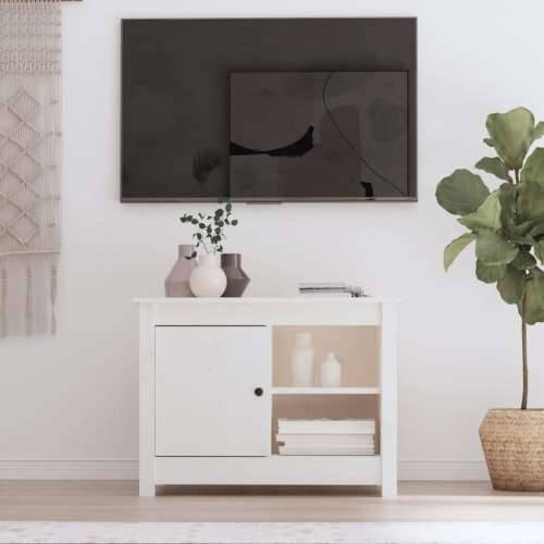TV ormarić bijeli 70x36,5x52 cm od masivne borovine - Bijela 1 Cijena