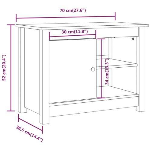 TV ormarić bijeli 70x36,5x52 cm od masivne borovine - Bijela 1 Cijena
