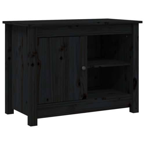 TV ormarić crni 70x36,5x52 cm od masivne borovine - Crna 1 Cijena