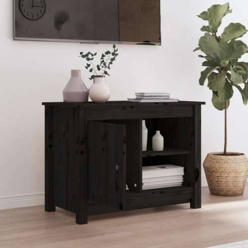 TV ormarić crni 70x36,5x52 cm od masivne borovine - Crna 1 Cijena