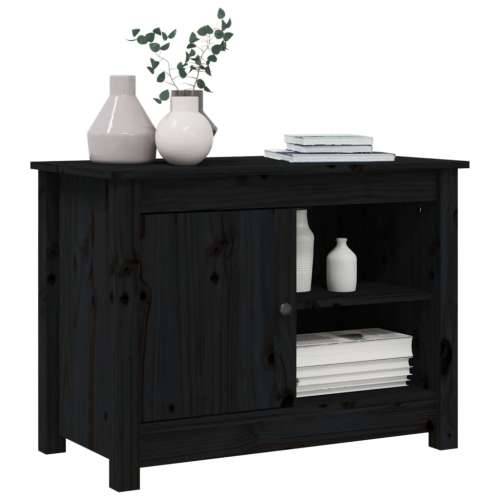 TV ormarić crni 70x36,5x52 cm od masivne borovine - Crna 1 Cijena