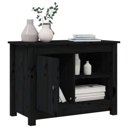TV ormarić crni 70x36,5x52 cm od masivne borovine - Crna 1 Cijena