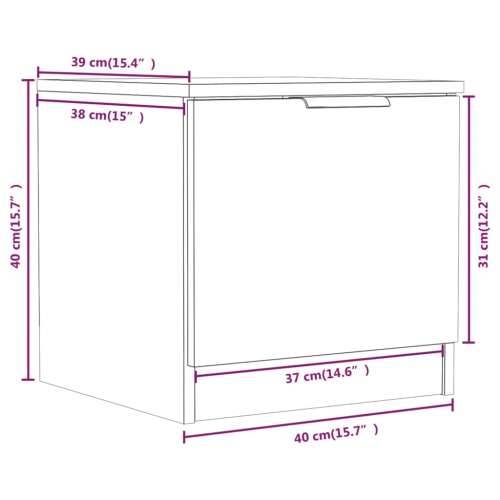 Noćni ormarići 2 kom boja dimljenog smeđi 40 x 39 x 40 cm - Sivi hrast sonoma 2 Cijena