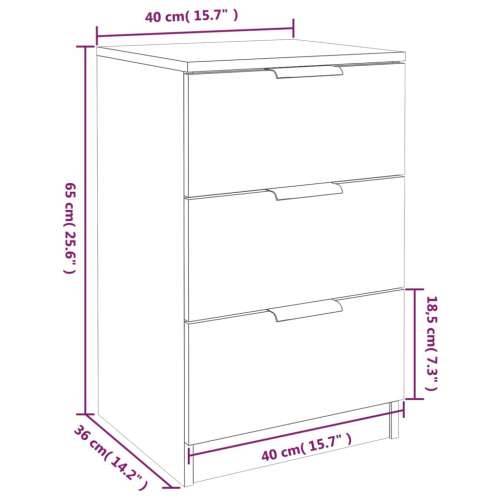 Noćni ormarići 2 kom boja dimljenog hrasta 40x36x65 cm - Dimljeni hrast 2 Cijena
