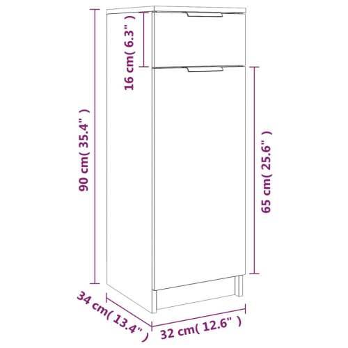 Kupaonski ormarić sivi hrast 32x34x90 cm konstruirano drvo - 1 Sivi hrast sonoma Cijena