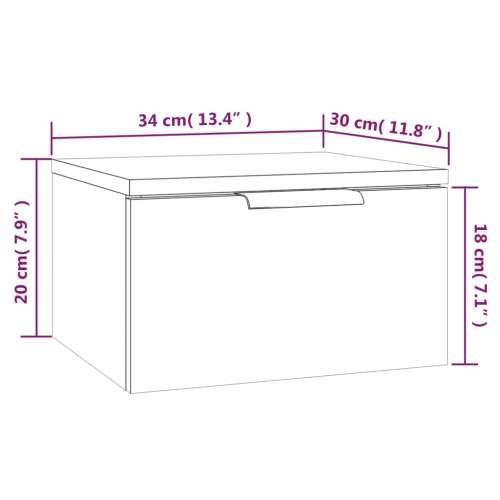 Zidni noćni ormarići 2 kom dimljenog hrasta 34 x 30 x 20 cm - Dimljeni hrast 2 Cijena