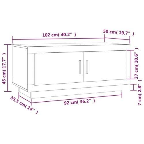 Stolić za kavu boja hrasta 102x50x45 cm konstruirano drvo - Dimljeni hrast 1 Cijena