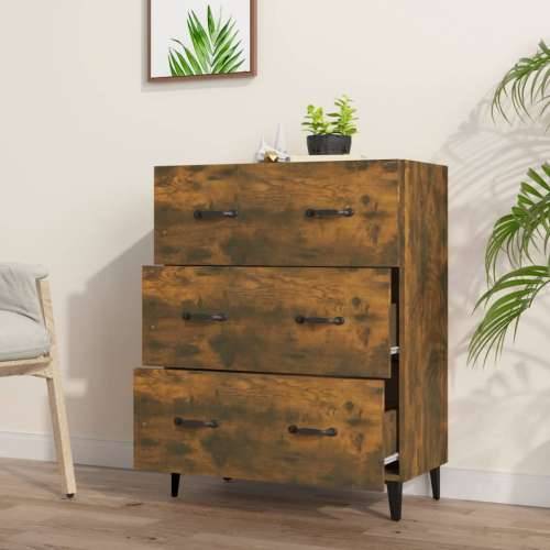 Komoda boja dimljenog hrasta 69,5x34x90 cm konstruirano drvo - Dimljeni hrast 1 Cijena