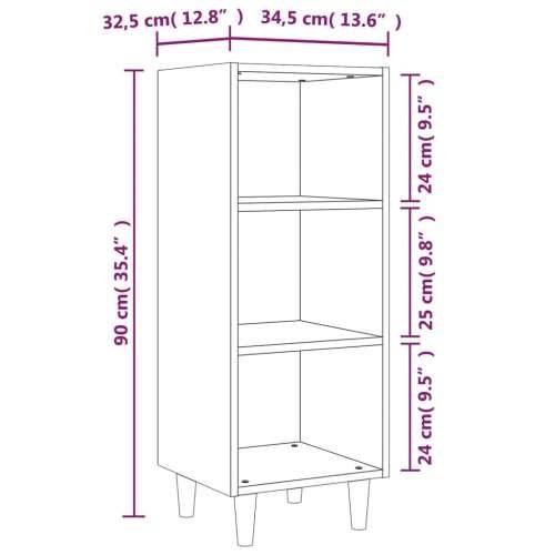 Komoda boja hrasta sonome 34,5x32,5x90 cm konstruirano drvo - Sivi hrast sonoma 1 Cijena