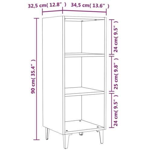 Komoda boja smeđeg hrasta 34,5x32,5x90 cm od konstruiranog drva - Smeđi hrast 1 Cijena