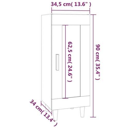Komoda boja dimljenog hrasta 34,5x34x90 cm konstruirano drvo - Dimljeni hrast 1 Cijena
