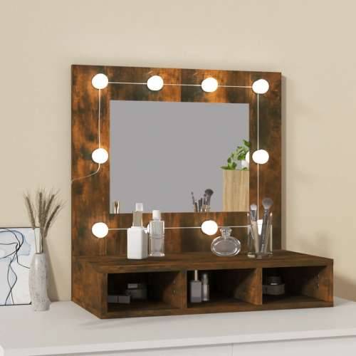 Ormarić s ogledalom LED boja dimljenog hrasta 60x31,5x62 cm - Dimljeni hrast 1 Cijena