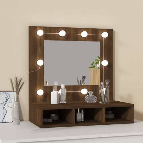 Ormarić s ogledalom LED boja smeđeg hrasta 60 x 31,5 x 62 cm - Smeđi hrast 1 Cijena