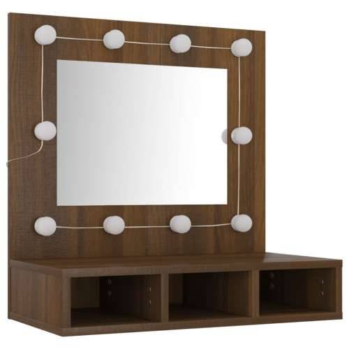 Ormarić s ogledalom LED boja smeđeg hrasta 60 x 31,5 x 62 cm - Smeđi hrast 1 Cijena