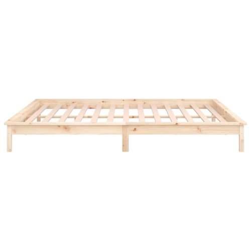 LED Okvir za krevet 140 x 200 cm od masivnog drva - Prirodna 140 x 200 cm Cijena