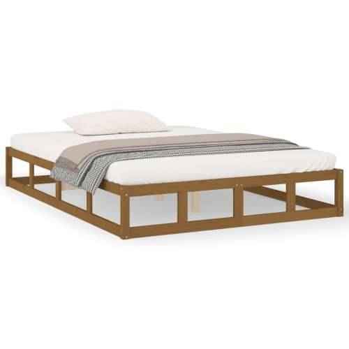 Okvir za krevet boja meda 120 x 190 cm mali bračni drveni Cijena