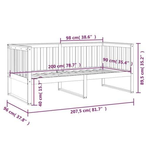 Dnevni krevet bez madraca 90 x 200 cm od masivne borovine - Prirodna 90 x 200 cm Cijena