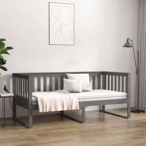 Dnevni ležaj sivi 90 x 190 cm od masivne borovine - Siva 90 x 190 cm Cijena