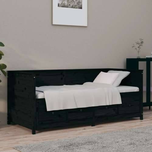 Dnevni ležaj crni 90 x 190 cm od masivne borovine - Crna 90 x 190 cm Cijena