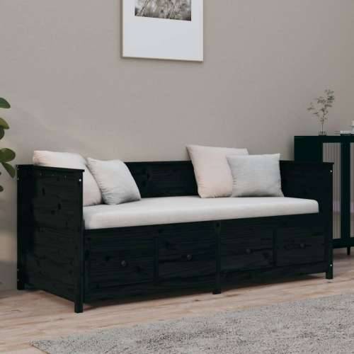Dnevni ležaj crni 90 x 190 cm od masivne borovine - Crna 90 x 190 cm Cijena