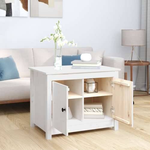 Stolić za kavu bijeli 71 x 49 x 55 cm od masivne borovine - Bijela 1 Cijena
