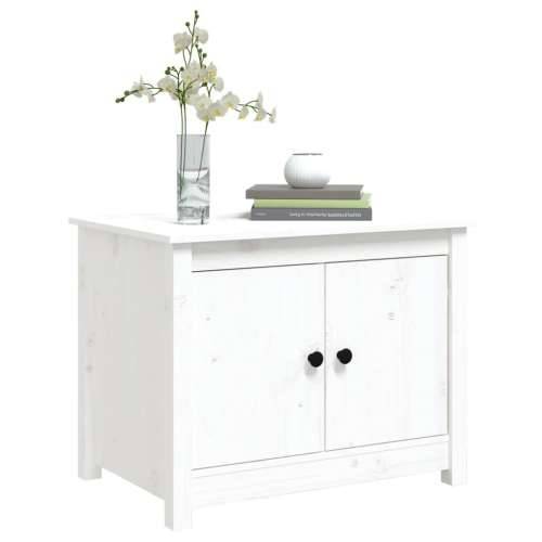 Stolić za kavu bijeli 71 x 49 x 55 cm od masivne borovine - Bijela 1 Cijena