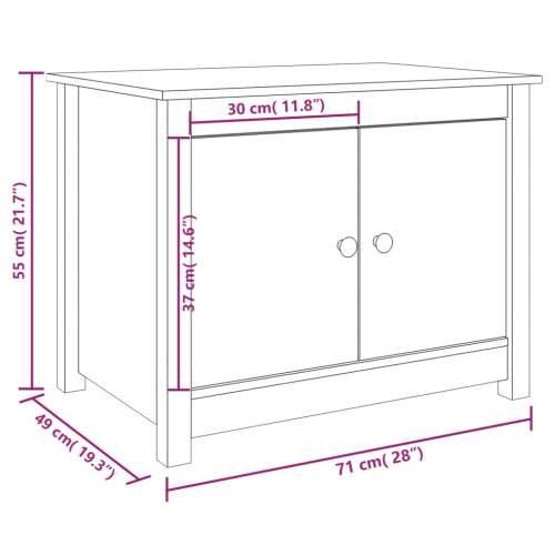 Stolić za kavu sivi 71 x 49 x 55 cm od masivne borovine - Siva 1 Cijena
