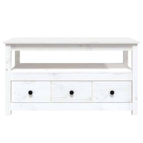Stolić za kavu bijeli 102 x 49 x 55 cm od masivne borovine - Bijela 1 Cijena
