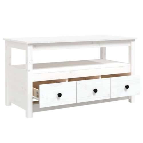 Stolić za kavu bijeli 102 x 49 x 55 cm od masivne borovine - Bijela 1 Cijena