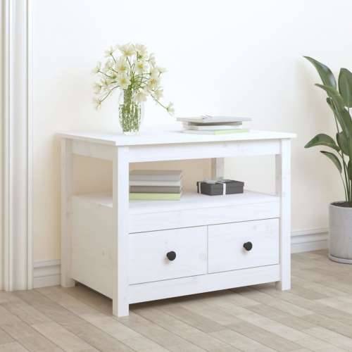 Stolić za kavu bijeli 71 x 49 x 55 cm od masivne borovine - Bijela 1 Cijena