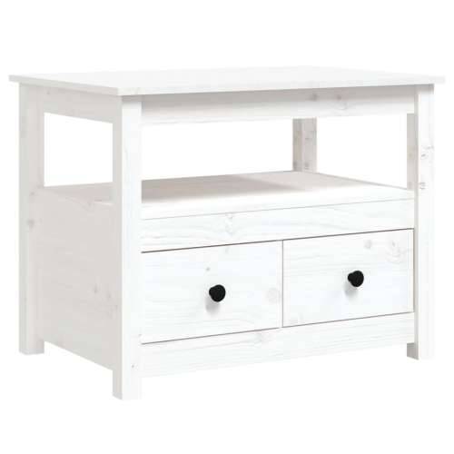 Stolić za kavu bijeli 71 x 49 x 55 cm od masivne borovine - Bijela 1 Cijena