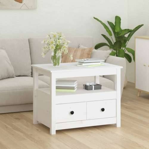 Stolić za kavu bijeli 71 x 49 x 55 cm od masivne borovine - Bijela 1 Cijena