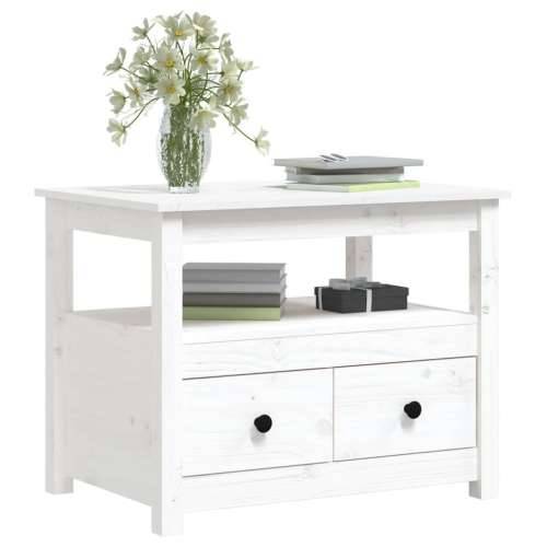 Stolić za kavu bijeli 71 x 49 x 55 cm od masivne borovine - Bijela 1 Cijena