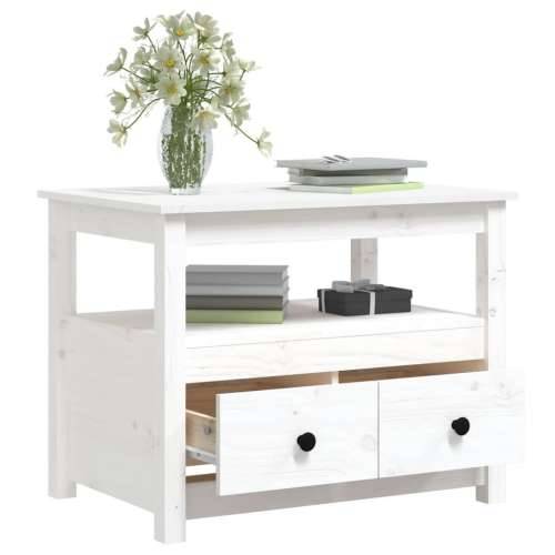 Stolić za kavu bijeli 71 x 49 x 55 cm od masivne borovine - Bijela 1 Cijena