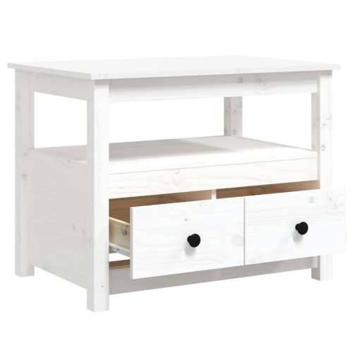 Stolić za kavu bijeli 71 x 49 x 55 cm od masivne borovine - Bijela 1 Cijena