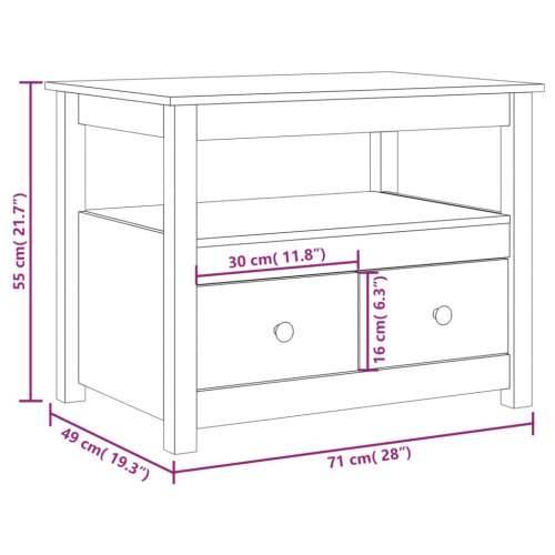 Stolić za kavu bijeli 71 x 49 x 55 cm od masivne borovine - Bijela 1 Cijena