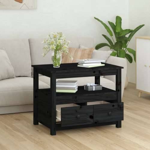 Stolić za kavu crni 71 x 49 x 55 cm od masivne borovine - Crna 1 Cijena